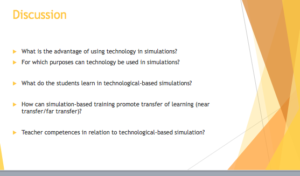 Vibe's questions on simulation-based learning